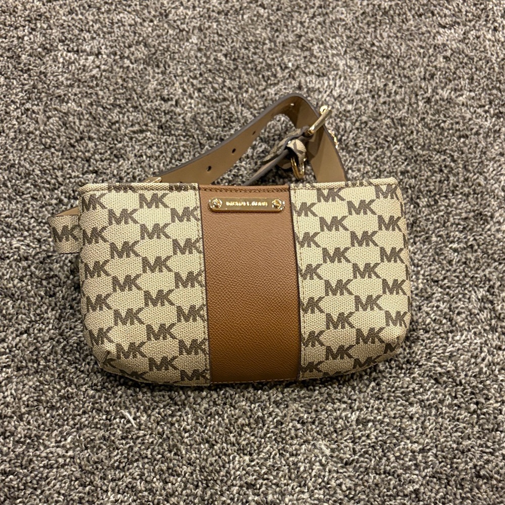 Michael Kors Signature Brown and Tan Crossbody Bag